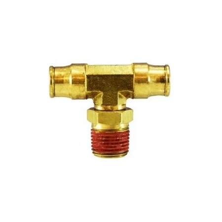 Midland Industries Tube to Pipe Branch Tee, Swivel, Tee, 14 x 14 x 18 Nominal, PushIn x PushIn x MNPTF, 037 in 20105